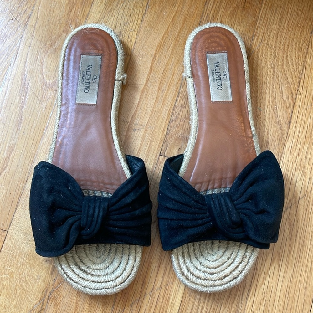 Valentino bow espadrille slide